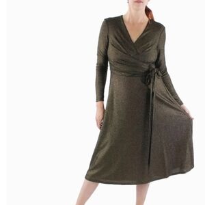 New Lauren Ralph Lauren Womens Shimmer Midi Cocktail and Party Dress size 18